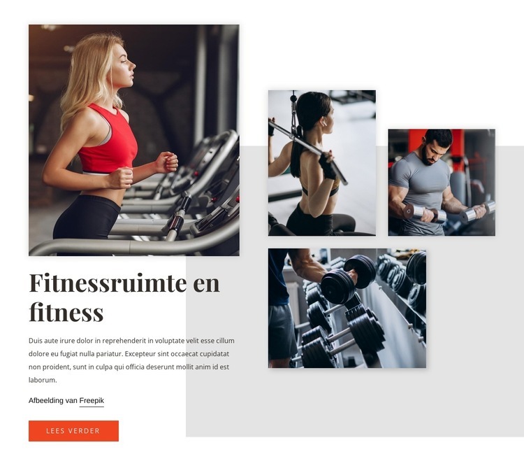 Trainingen en uitrusting Website mockup