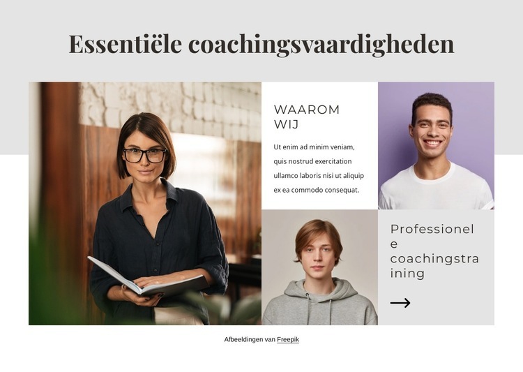 Essentiële coachingsvaardigheden Website mockup