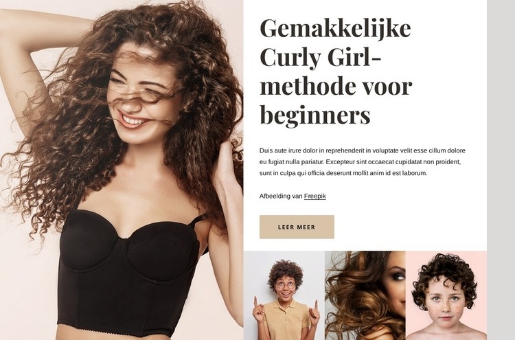 Curly girl methode Website mockup