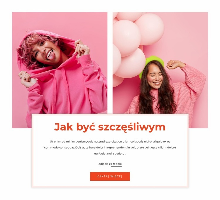 Jak być szczęśliwym Projekt strony internetowej