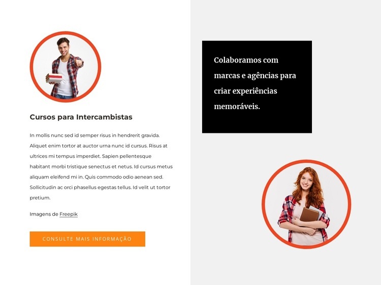 Cursos para intercambistas Construtor de sites HTML