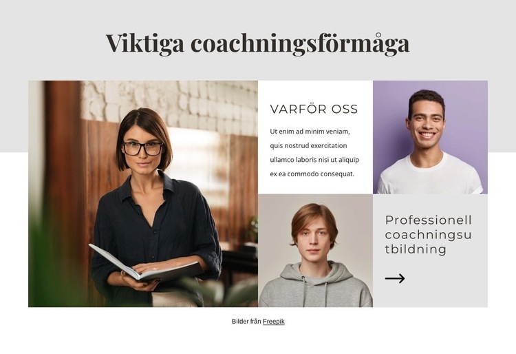 Viktiga coachningsförmåga HTML-mall