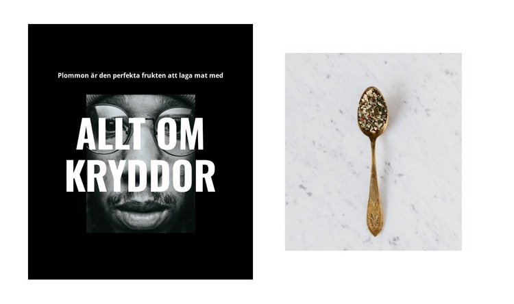 Allt om kryddor Webbplats mall