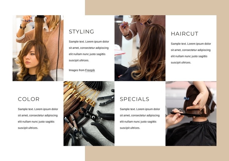 Hair salon services Web Design