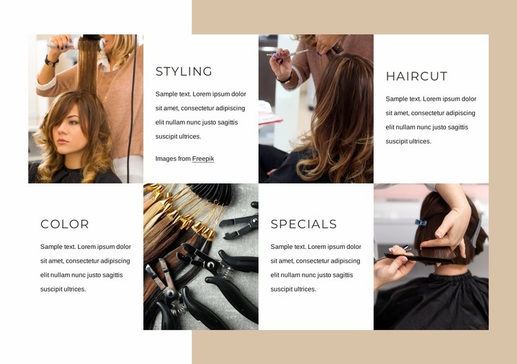 Hair salon services Web Page Design