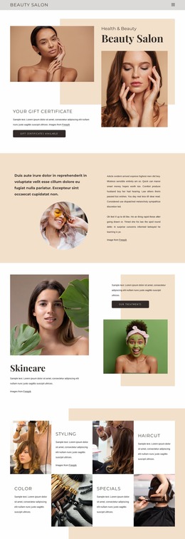 Exceptional Beauty Service - Website Mockup