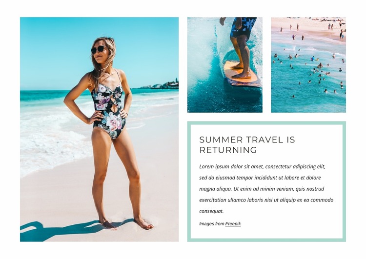 Summer travel is retirning Website Mockup
