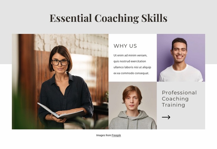 Essential coaching skills Website Mockup