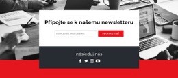 Připojte Se K Našemu Newsletteru Se Sociálními Ikonami Čistá A Minimální Šablona