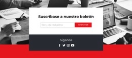 Creador De Sitios Web Gratuito Para Únase A Nuestro Boletín Con Íconos Sociales