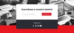 Diseño De Sitio Web Premium Para Únase A Nuestro Boletín Con Íconos Sociales