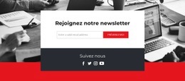 Conception De Site Web Premium Pour Rejoignez Notre Newsletter Avec Des Icônes Sociales