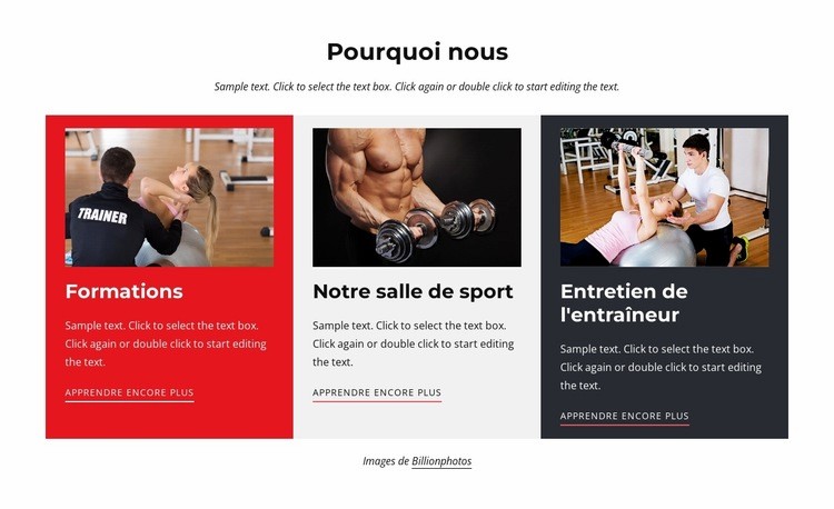 Entraînements et suivi des coachs Modèles de constructeur de sites Web