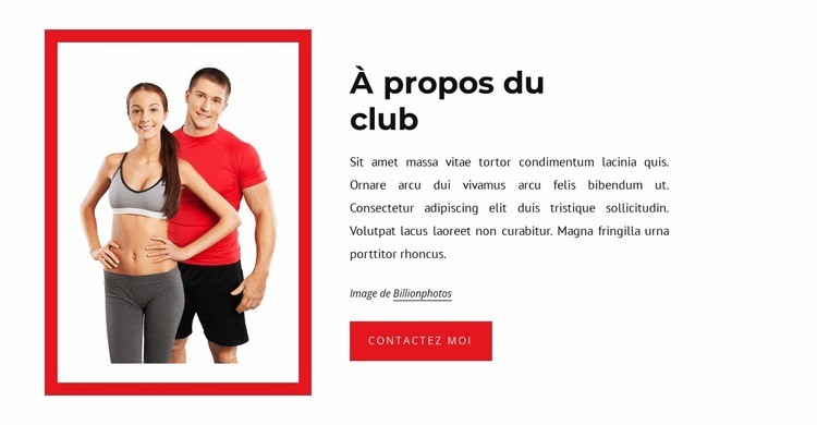 À propos du club sportif Modèle d'une page