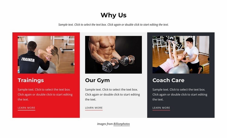 Trainings and coach care Homepage Design