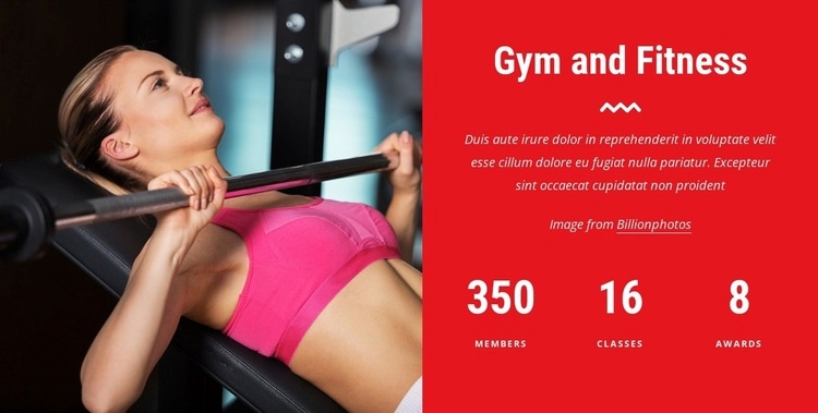 Try the best fitness classes Homepage Design
