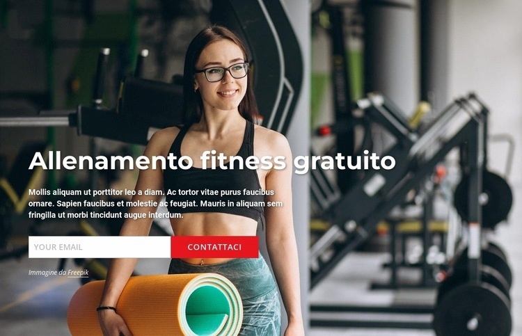 Allenamento fitness gratuito Mockup del sito web