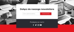 Projekt Strony Premium Dla Dołącz Do Naszego Newslettera Z Ikonami Społecznościowymi