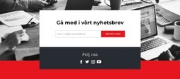 Gå Med I Vårt Nyhetsbrev Med Sociala Ikoner - Responsiv HTML-Mall