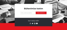 Sosyal Simgelerle Haber Bültenimize Katılın Temiz Ve Minimal Şablon