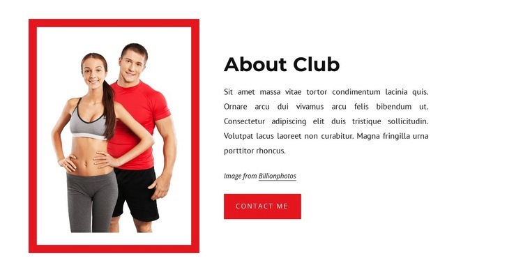 About sport club Web Page Design