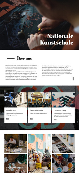 Website-Layout Für Nationale Kunstschule