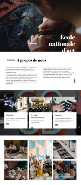 École Nationale D'Art - Page De Destination Prête À L'Emploi