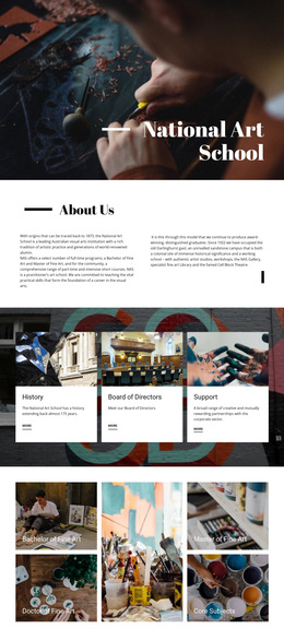 National Art School - Custom HTML5 Template