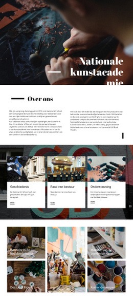 Nationale Kunstacademie - Multifunctionele Website-Mockup