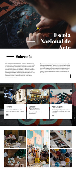 Layout Do Site Para Escola De Arte Nacional