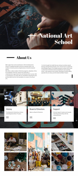 National Art School - Web Page Design For Inspiration