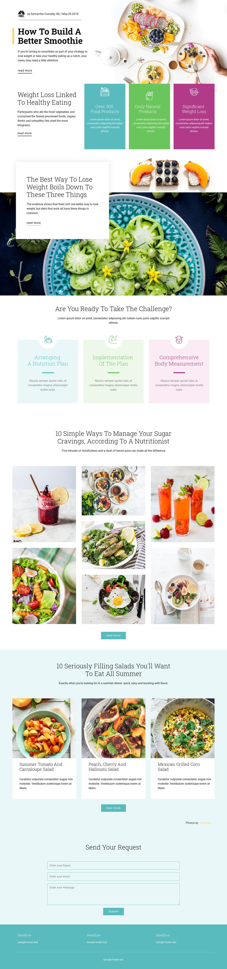 Smoothie Recipes Elementor Template Alternative