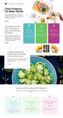 Diseño De Sitio Web Recetas De Batidos Para Cualquier Dispositivo