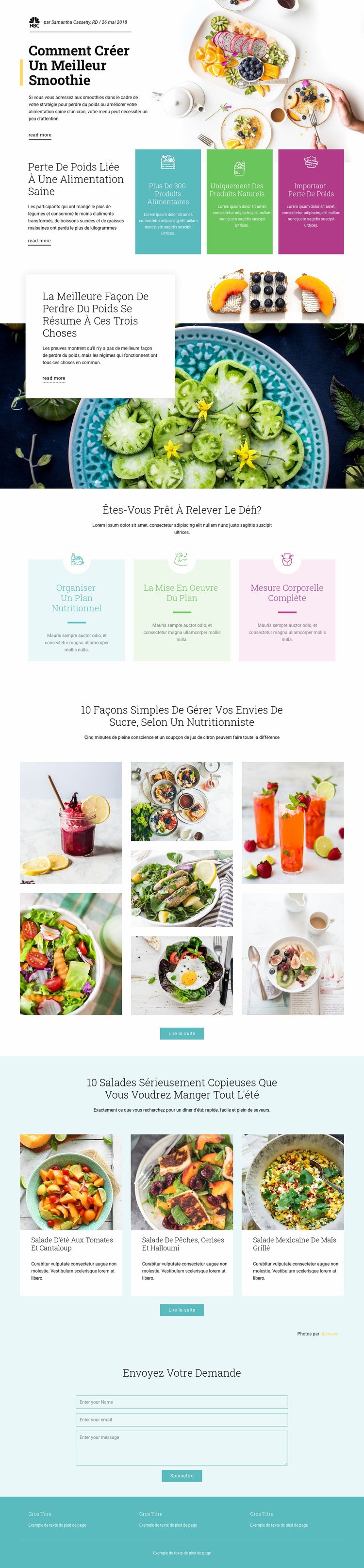 Recettes de smoothies Créateur de site Web HTML