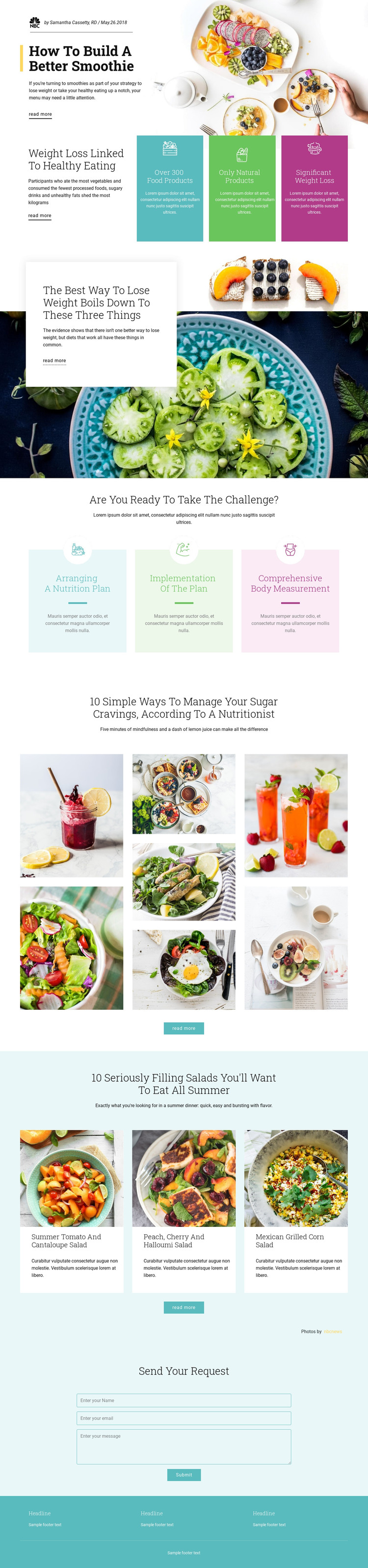 Smoothie Recipes Homepage Design