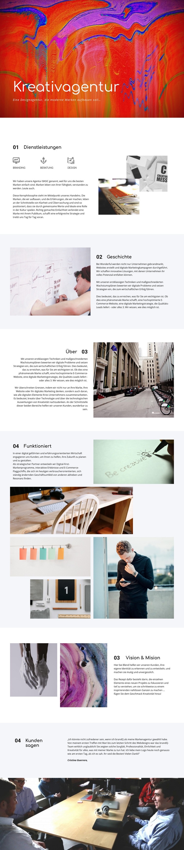 Kreative Galerie Website design