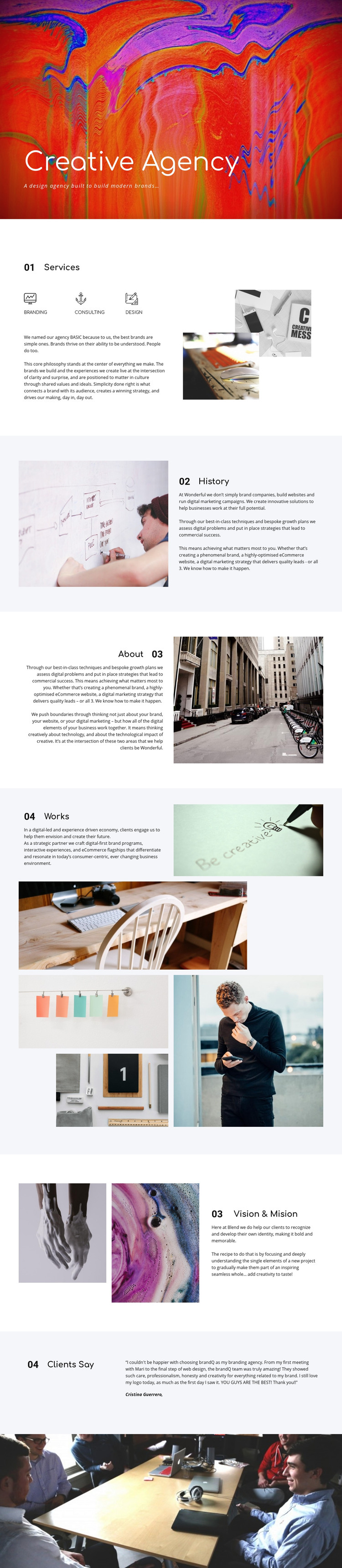 Creative gallery Homepage Design