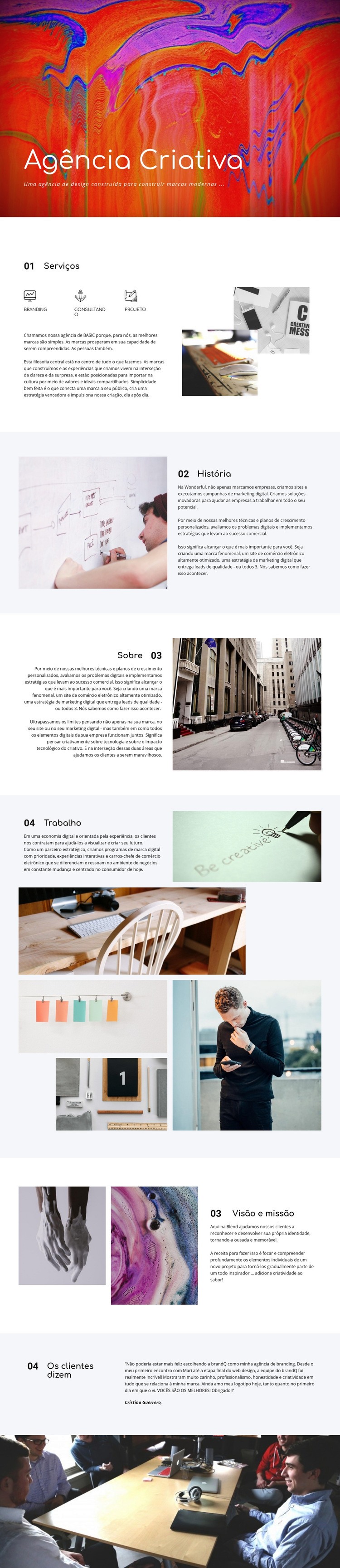 Galeria criativa Landing Page