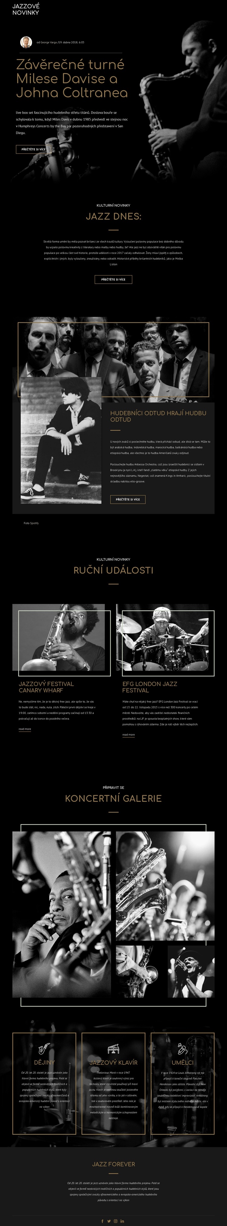 Legendy jazzové hudby Šablona webové stránky
