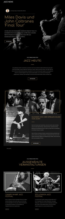Legengs Der Jazzmusik – Vorlage Für Website-Builder