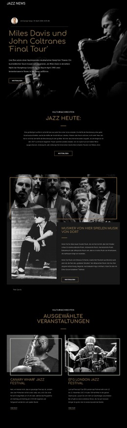 Legengs Der Jazzmusik - Design HTML Page Online