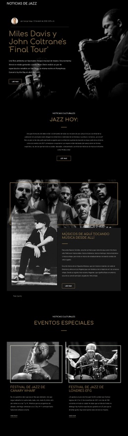 Legengs De La Música Jazz - Design HTML Page Online