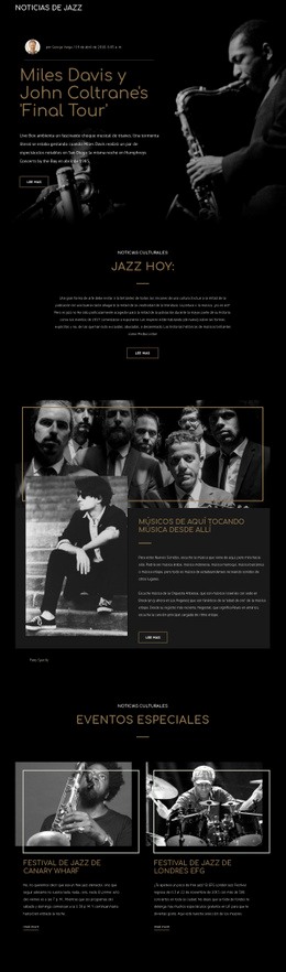 Diseño Del Sitio Para Legengs De La Música Jazz