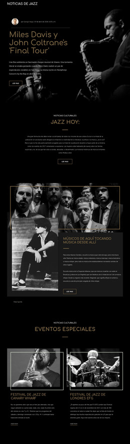 Legengs De La Música Jazz: Plantilla De Página HTML
