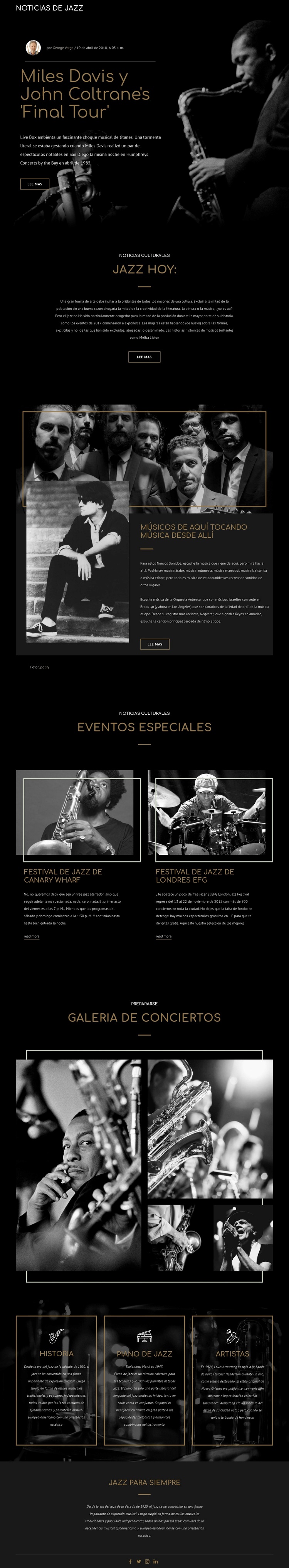 Legengs de la música jazz Plantilla HTML5