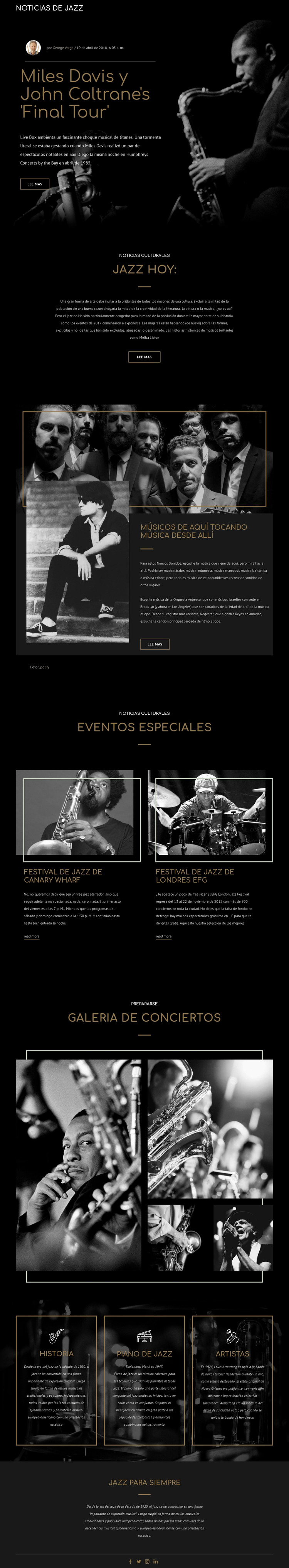 Legengs de la música jazz Plantilla Joomla