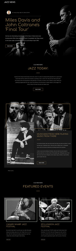 Legengs Of Jazz Music - HTML Page Template