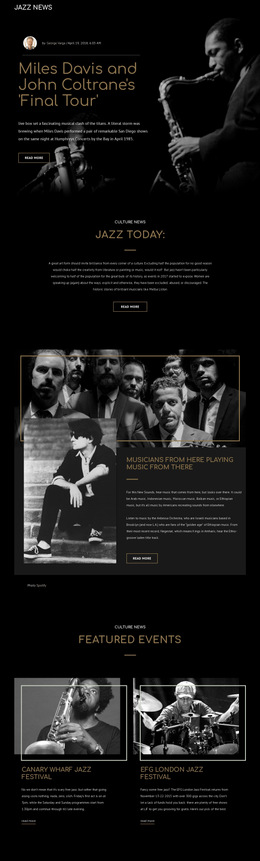 Legengs Of Jazz Music - Custom HTML5 Template