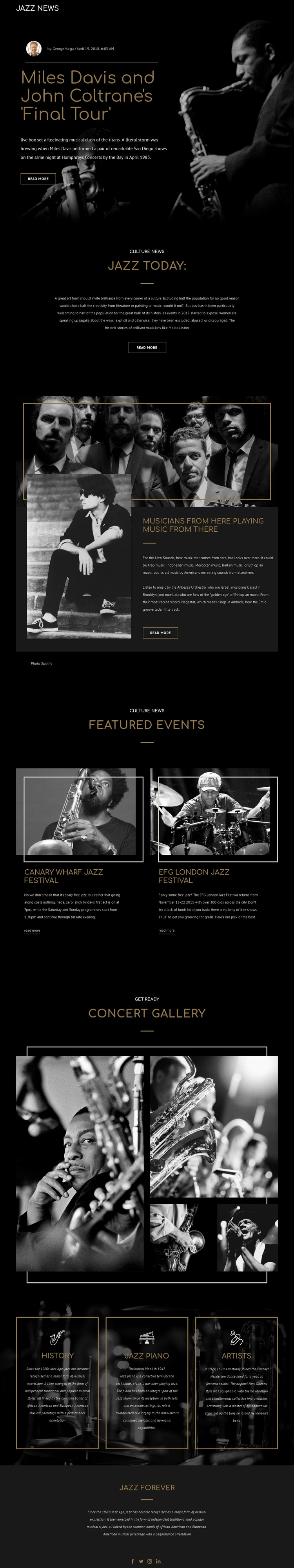 Legengs of jazz music HTML5 Template