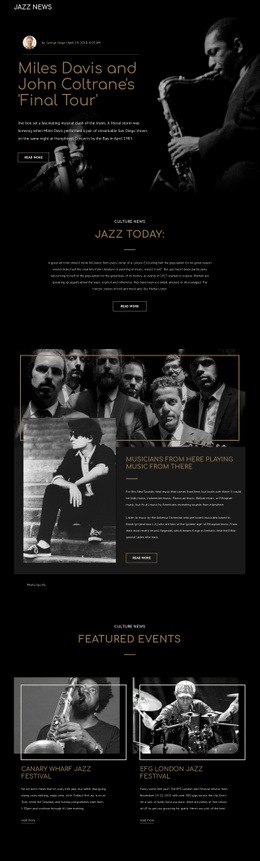 A Jazz Zene Legendái - Design HTML Page Online